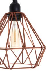 Orsina Copper Wire Geometric Pendant Light, Crystalline Shape Hanging Lamp, Durable Wire Lamp With Angular Frame in Gold - thumbnail 5