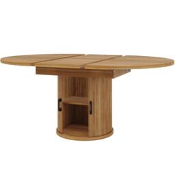 ModernLuxe Extendable 6-seater dining table with storage in Walnut - thumbnail 9