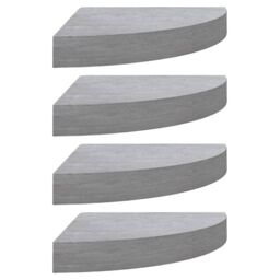 Berkfield Home Wall Corner Shelves 4 pcs Concrete Grey 35x35x3.8 cm MDF - thumbnail 2