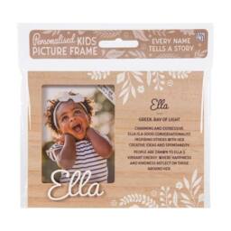 History & Heraldry Personalised Kids Wooden Picture Frame - Ella in Brown - thumbnail 1