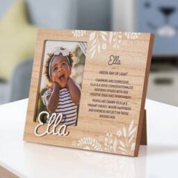 History & Heraldry Personalised Kids Wooden Picture Frame - Ella in Brown - thumbnail 2