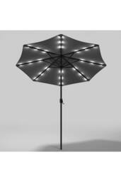 Garden Sanctuary 3m Patio Outdoor Crank Parasol Solar 24 LED Lights in Dark Grey - thumbnail 4