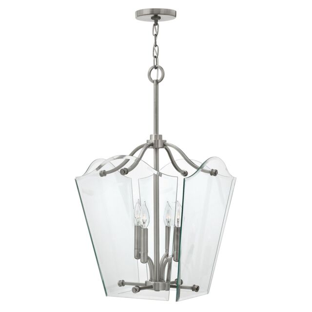 Loops 4 Bulb Ceiling Pendant Light Fitting Polished Antique Nickel LED E14 60W Bulb in Metallics