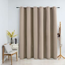 Berkfield Home Blackout Curtain with Metal Rings Beige 290x245 cm