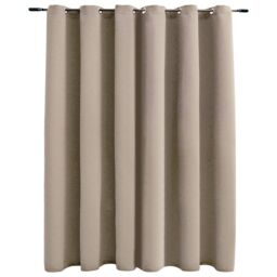 Berkfield Home Blackout Curtain with Metal Rings Beige 290x245 cm - thumbnail 2