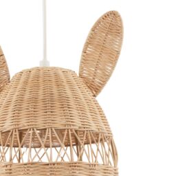 Happy Homewares Natural Woven Rattan Childrens Pendant Lighting Shade with Bunny Ears in Brown - thumbnail 4