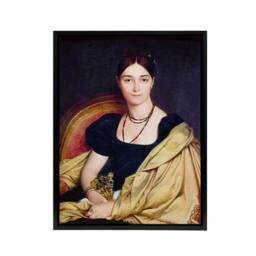 "Artery8 J A D Ingres Portrait of Madame Duvaucey Framed Canvas Wall Art Print - Size: W12"" x H16""" - thumbnail 1