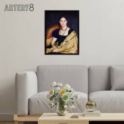 "Artery8 J A D Ingres Portrait of Madame Duvaucey Framed Canvas Wall Art Print - Size: W12"" x H16""" - thumbnail 3