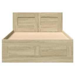 Berkfield Home Bed Frame with Headboard without Mattress Sonoma Oak 90x190 cm Single in Light Tan - thumbnail 5