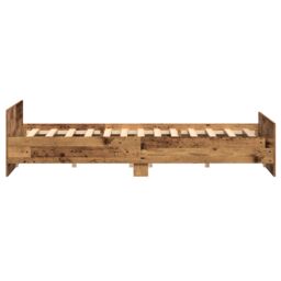 Berkfield Home Bed Frame Old Wood 200x200 cm Engineered Wood in Brown - thumbnail 6
