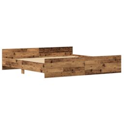 Berkfield Home Bed Frame Old Wood 200x200 cm Engineered Wood in Brown - thumbnail 2