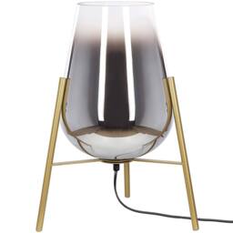 Wyld and Coco Table Lamp Gold Steel with Smoked Glass Shade Modern Glam - thumbnail 4