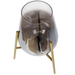 Wyld and Coco Table Lamp Gold Steel with Smoked Glass Shade Modern Glam - thumbnail 5
