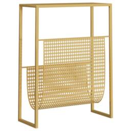Berkfield Home Magazine Rack Gold 35x15x45 cm Steel - Size: 35 x 15 x 45 cm - thumbnail 5