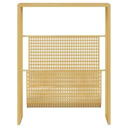 Berkfield Home Magazine Rack Gold 35x15x45 cm Steel - Size: 35 x 15 x 45 cm - thumbnail 3