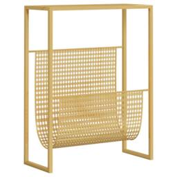 Berkfield Home Magazine Rack Gold 35x15x45 cm Steel - Size: 35 x 15 x 45 cm - thumbnail 1