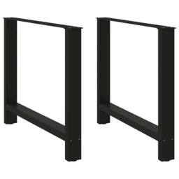 Berkfield Home Coffee Table Legs Black 2 pcs 100x(72-73) cm Steel - thumbnail 2