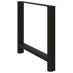 Berkfield Home Coffee Table Legs Black 2 pcs 100x(72-73) cm Steel - thumbnail 4