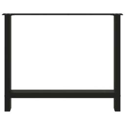 Berkfield Home Coffee Table Legs Black 2 pcs 100x(72-73) cm Steel - thumbnail 5
