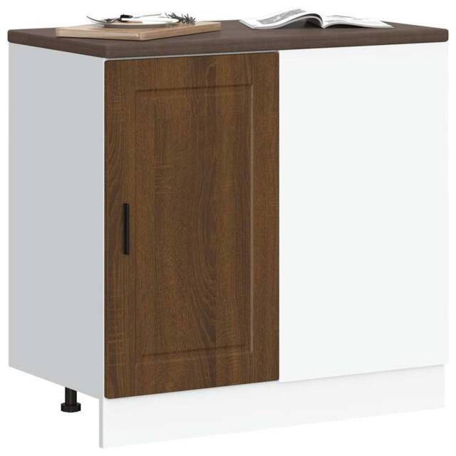 Berkfield Home Kitchen Base Cabinet Porto Brown Oak Engineered Wood - image 1