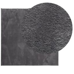 Berkfield Home Rug Short Pile Soft & Washable Anthracite 160x160 cm in Black - Size: 100 cm diameter - thumbnail 3