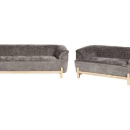 Wyld and Coco 5-Seater Sofa Set - Brown Chenille Eucalyptus Legs - thumbnail 2