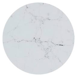 Berkfield Home Side Table Gold & White Marble 45 cm Tempered Glass - thumbnail 5