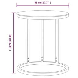 Berkfield Home Side Table Gold & White Marble 45 cm Tempered Glass - thumbnail 7