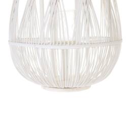 Wyld and Coco 75cm White Bamboo and Glass Lantern - Indoor and Covered Outdoor - thumbnail 5