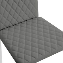 Home Detail Sona Faux Leather Dining Chair Set of 4, Black with Black Legs in Grey - Size: 6 Pack - thumbnail 4