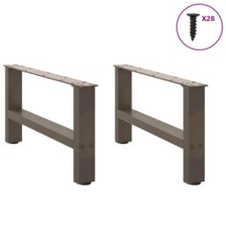 Berkfield Home Coffee Table Legs Natural Steel 2 pcs 70x(30-31) cm Steel in Grey - thumbnail 4