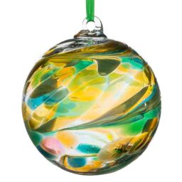 Sienna Glass Happy Easter 10cm Friendship Ball Peridot in Green