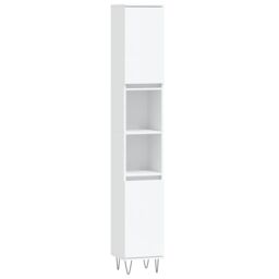 Berkfield Home Bathroom Cabinet White 30x30x190 cm Engineered Wood - Size: 30 x 30 x 190 cm - thumbnail 2