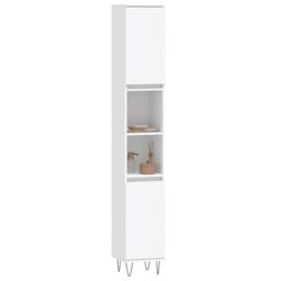 Berkfield Home Bathroom Cabinet White 30x30x190 cm Engineered Wood - Size: 30 x 30 x 190 cm - thumbnail 3