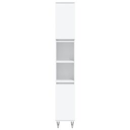 Berkfield Home Bathroom Cabinet White 30x30x190 cm Engineered Wood - Size: 30 x 30 x 190 cm - thumbnail 5