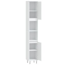 Berkfield Home Bathroom Cabinet White 30x30x190 cm Engineered Wood - Size: 30 x 30 x 190 cm - thumbnail 6