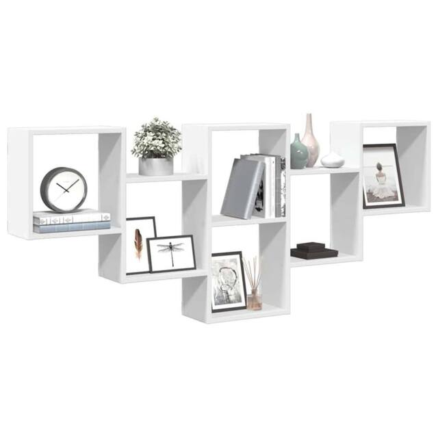 Berkfield Home Durable Wall Shelf White 159x18x66 cm Engineered Wood - Size: 159 x 18 x 66 cm - image 1