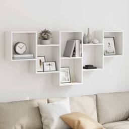 Berkfield Home Durable Wall Shelf White 159x18x66 cm Engineered Wood - Size: 159 x 18 x 66 cm - thumbnail 2