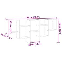 Berkfield Home Durable Wall Shelf White 159x18x66 cm Engineered Wood - Size: 159 x 18 x 66 cm - thumbnail 9