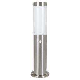 Loops IP44 Outdoor Bollard Light & PIR Sensor Stainless Steel 12W E27 450mm Lamp Post in Metallics