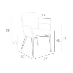 Angel Cerda Beige Fabric Dining Chair with Walnut Legs (Model ) - thumbnail 8