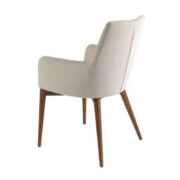 Angel Cerda Beige Fabric Dining Chair with Walnut Legs (Model ) - thumbnail 6