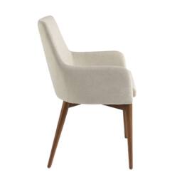 Angel Cerda Beige Fabric Dining Chair with Walnut Legs (Model ) - thumbnail 5