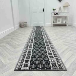 runrug Hallway Carpet Runner Rug - Soft & Comfy, 9mm - 'Mayan' in Grey - Size: 60 cm x 150 cm - thumbnail 4