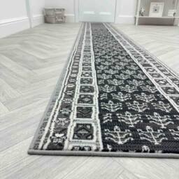 runrug Hallway Carpet Runner Rug - Soft & Comfy, 9mm - 'Mayan' in Grey - Size: 60 cm x 150 cm - thumbnail 7