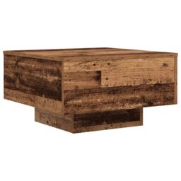 Berkfield Home Coffee Table with LED Lights Old Wood 55x55x31 cm in Brown - Size: 55 x 55 x 31 cm - thumbnail 5