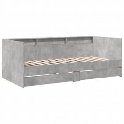 Berkfield Home Versatile Daybed with Drawers without Mattress Concrete Grey 100x
