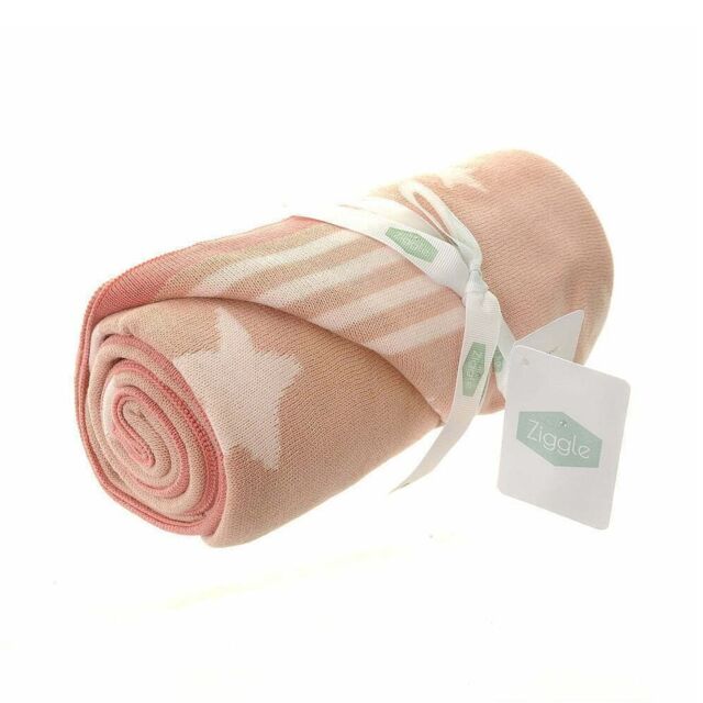 Ziggle Cotton Baby Blanket Pink Stars - Size: 75 cm x 100 cm - image 1