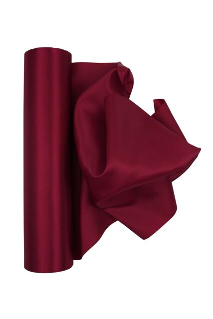 Neel Blue 20cm x 29cm Solid Satin Roll Large Fabric for Chair Sash Wedding Bouquet Décor Drapery in Burgundy - Size: 20 cm x 29 cm - image 1