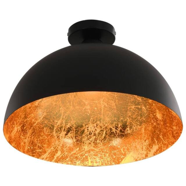 Berkfield Home Elegant Ceiling Lamps 2 pcs Black & Gold Semi-spherical E27 - image 1